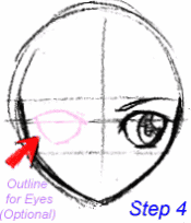Step 4: Drawing out the eyes